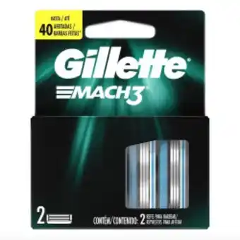 Carga para aparelho de barbear gillette mach3 2 unidades