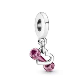 Pandora Charm pendente halteres e coracao oferta