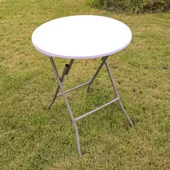 Casa Freitas Mesa dobrável redonda 60x74cm branca dcasa oferta