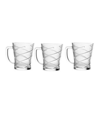 Freitas Varejo Jogo caneca de vidro cristal 3 peças útil bazar 225ml rf1300 oferta