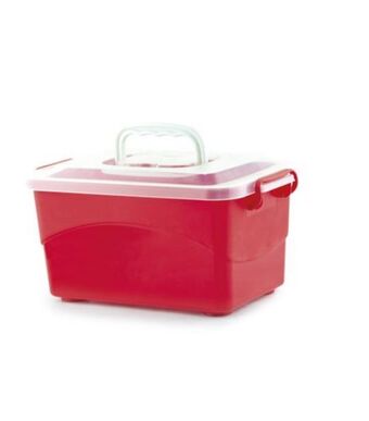 Caixa primeiros socorros medicamentos de plástico vermelha com branco new plastic 27x17,5x14cm 1175
