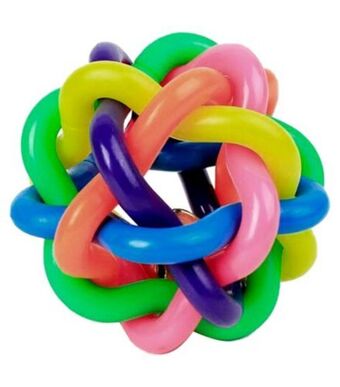 Brinquedo pet bola com guizo multicolor útil bazar 7cm