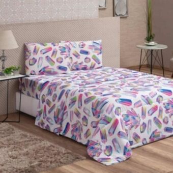 Vest Casa Lençol casal avulso sem elástico col vidaecor cristal pride vestcasa oferta