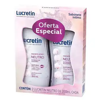 Kit sabonete líquido íntimo lucretin neutro com 2 unidades de 200ml