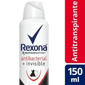 X Supermercados Desodorante antitranspirante feminino aerosol antibacterial invisible rexona 150ml oferta