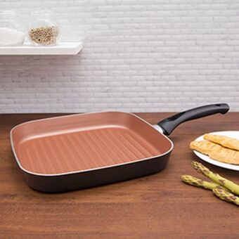 Grill antiderente vermont 28cm grafite - tramontina