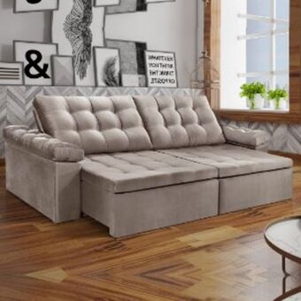 Lojas Guido Sofá 3 lugares bianchi manuela retrátil e reclinável 2,00m tec d4461 ./marrom oferta