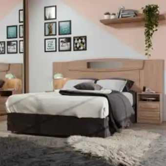 Lojas Guido Cabeceira novita plus 2021 - 1.40/1.60 com mesa de apoio (extensiva para box de casal ou queen)./carvalho naturalle oferta
