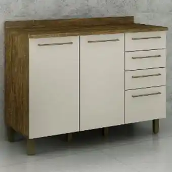 Lojas Guido Balcão tarantela 2 portas 4 gavetas 1,20m ./ype/off white oferta