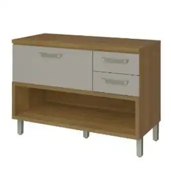 Lojas Guido Balcão princesa (120 cm) 100% mdf 1 porta 2gvt (com caixa organizadora) 500352 ./freijo/off white oferta