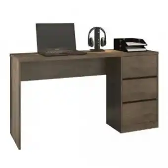 Lojas Guido Mesa de escritório com 3 gavetas (1,36m) 5105r ./mocaccino rustico oferta