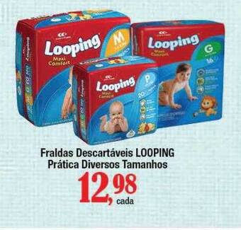 Fraldas Descartáveis Looping Prática Diversos Tamanhos