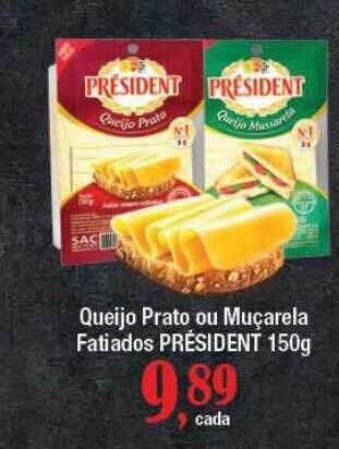 Supermercados Unidos Queijo Prato Ou Muçarela Fatiados Président oferta
