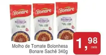 Mineirão Atacarejo Molho de Tomate Bolonhesa Bonare sache 340g oferta