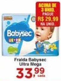 Rossi Supermercado Fralda BabySec Ultra Mega oferta