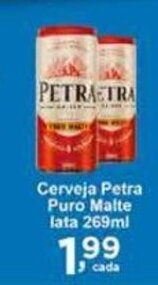 Rossi Supermercado Cerveja Petra Puro Malte lata 269ml oferta