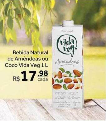 Verdemar Supermercado Bebida Natural De Amêndoas Ou Coco Vida Veg oferta
