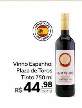 Verdemar Supermercado Vinho Espanhol Plaza De Toros Tinto oferta