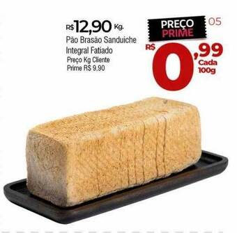 Brasão Supermercados Pão Brasão Sanduiche Integral Fatiado Preço Kg oferta