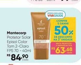Drogaria São Paulo Mantecorp Protetor Solar Episol Color Tom 2 -claro Fps 70 oferta