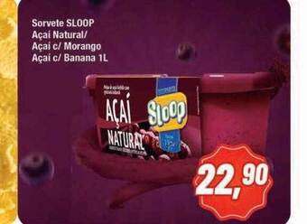 Rede Economia Sorvete Sloop Açaí Natural - Açaí C- Morango Açaí C- Banana oferta