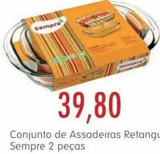 Epa Conjunto De Assadeiras Retangular Sempre 2 Peças oferta