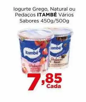 Supermercados Mundial Iogurte Grego Natural Ou Pedaços Itambé Varios Sabores oferta