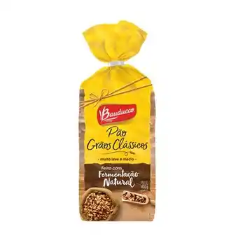 São Roque Supermercados Pão de forma em grãos clássicos bauducco 400g oferta
