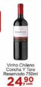 Rossi Supermercado Vinho Chileno Concha Y Toro Reservado 750ml oferta