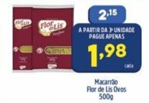 Arena Atacado Macarrao Flor de Lis Ovos 500g oferta