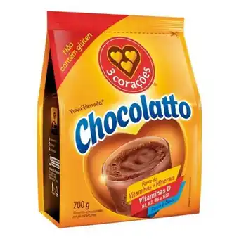 Achocolatado em pó chocolatto 3 corações 700g