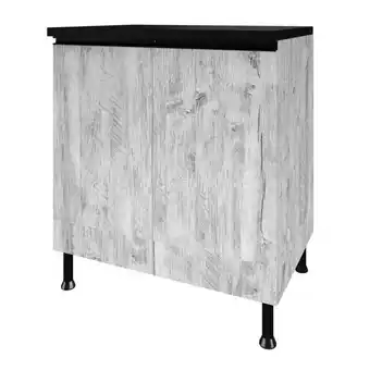 Balcão 2 portas com tampo 80cm persa 6119.5 roble grizi indékes