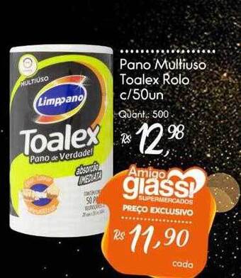Giassi Supermercados Pano Multiuso Toalex Rolo C- 50 oferta