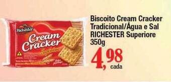 Biscoito Cream Cracker Tradicional-água E Sal Richester Superiore