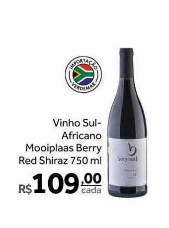 Verdemar Supermercado Vinho Sul Africano Mooiplaas Berry Red Shiraz oferta