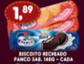 Supermercados Cristal Biscoito Recheado Panco Sab. 148g cada oferta