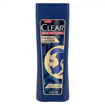 Shampoo clear men anticaspa cabelo & barba 200ml