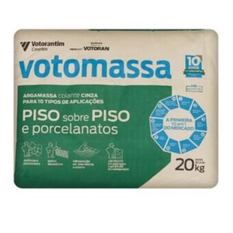 Argamassa piso sobre piso interno e externo cinza 20kg votoran