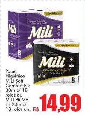Supermercados Koch Papel Higiênico Mili Soft Comfort Fd Ou Mili Prime Ft oferta