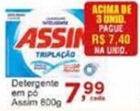 Rossi Supermercado Detergente em po Assim 800g oferta