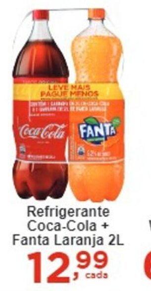 Rossi Supermercado Refrigerante Coca Cola + Fanta Laranja 2L oferta