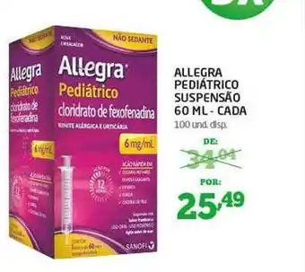 Allegra Pediátrico Suspensão - Cada