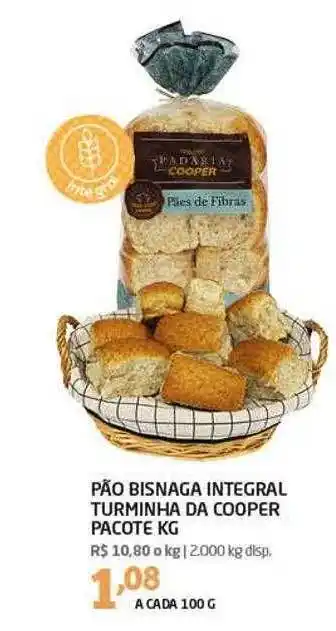Cooper Pão Bisnaga Integral Turminha Da Cooper Pacote Kg oferta