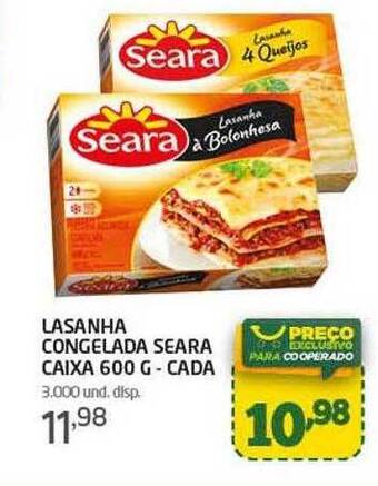 Cooper Lasanha Congelada Seara Caixa Cada oferta