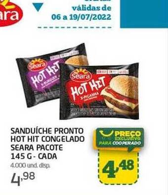 Cooper Sanduíche Pronto Hot Hit Congelado Seara Pacote Cada oferta