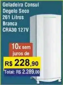 Geladeira Consul Degelo Sseco 261 Litros Branca Cra30 127v