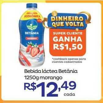 Super Lagoa Bebida Láctea Betânia Morango oferta