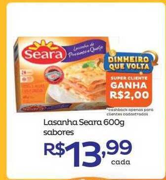 Super Lagoa Lasanha Seara Sabores oferta