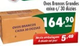 Vencedor Atacadista Ovos Brancos Grandes Caixa c/ 30 duzias oferta