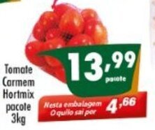 Vencedor Atacadista Tomate Carmem Hortmix pacote 3kg oferta